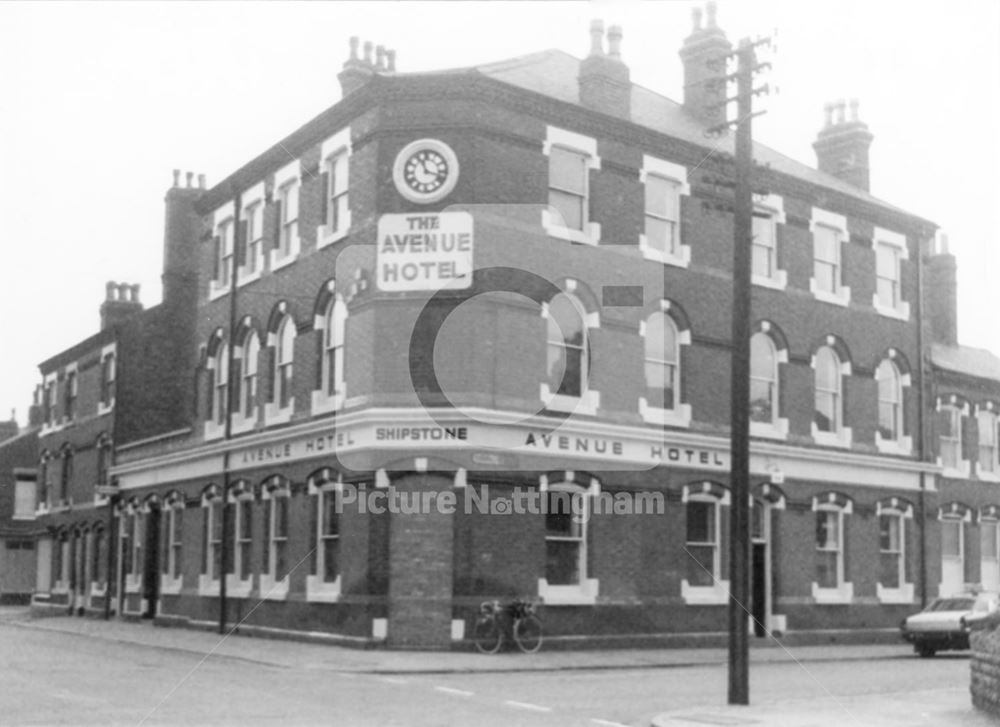 The Avenue Hotel, Birkin Avenue, Hyson Green, Nottingham, 1975