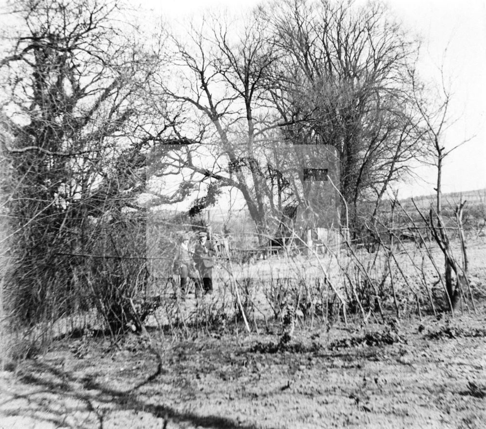 Men in the garden at the rear of the Black Swan. Woodthorpe - Sherwood