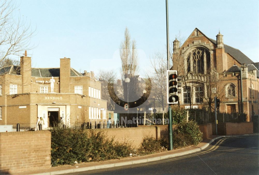 The Bendigo public house - Bendigo's Statue, and Sneinton Community Centre