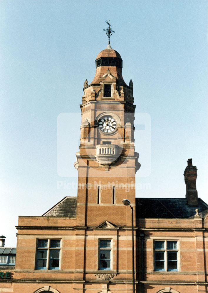 Victoria Baths - detail of the clock tower