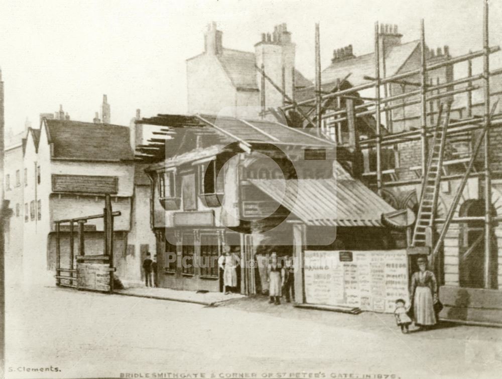 The Old and new Dog and Bear public houses c 1876