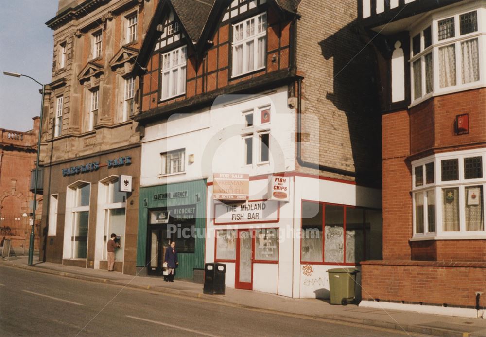 Shops and Bank, Arkwright Street, Meadows, 1977