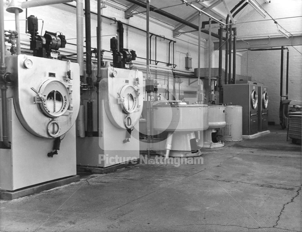 Laundry, Victoria Washhouses, corner of Bath Street and Gedling Street, 1962