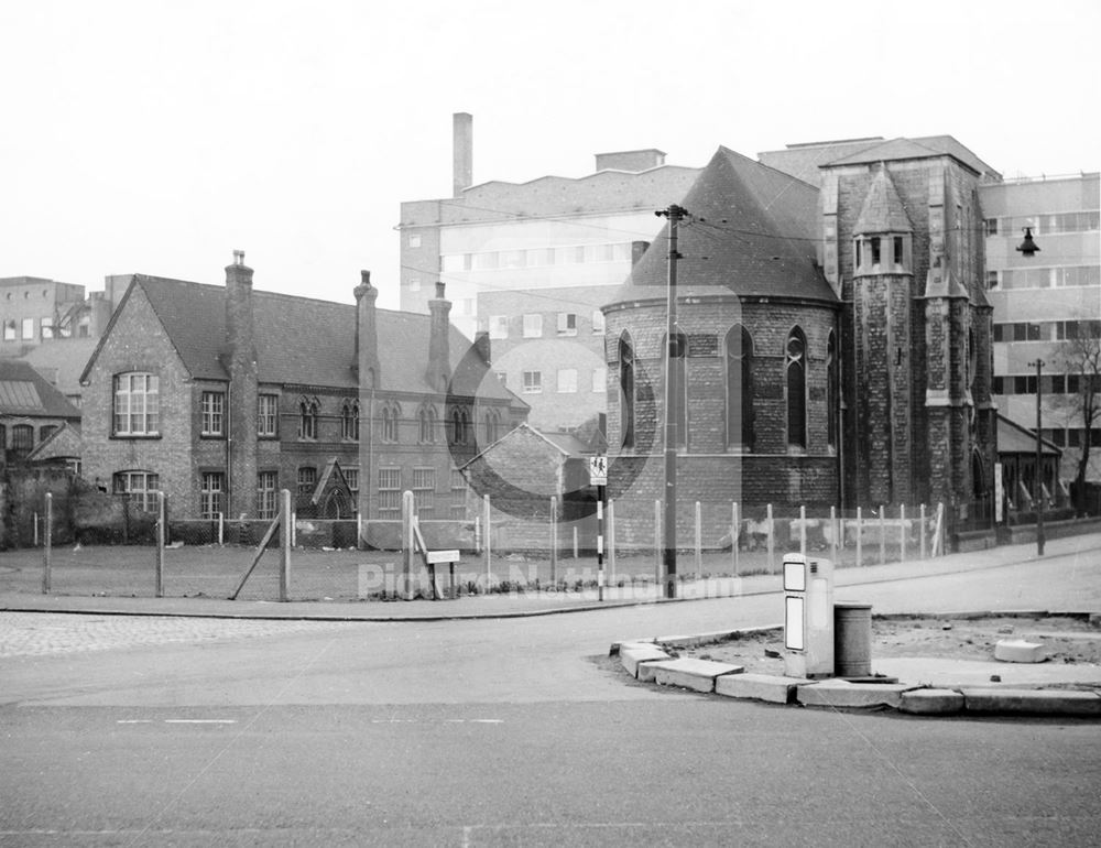 St Philip's Church and School, Pennyfoot Street, 1962