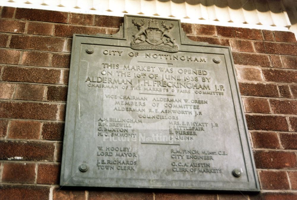 Sneinton Wholesale Fruit and Vegetable Market Commemorative Plaque