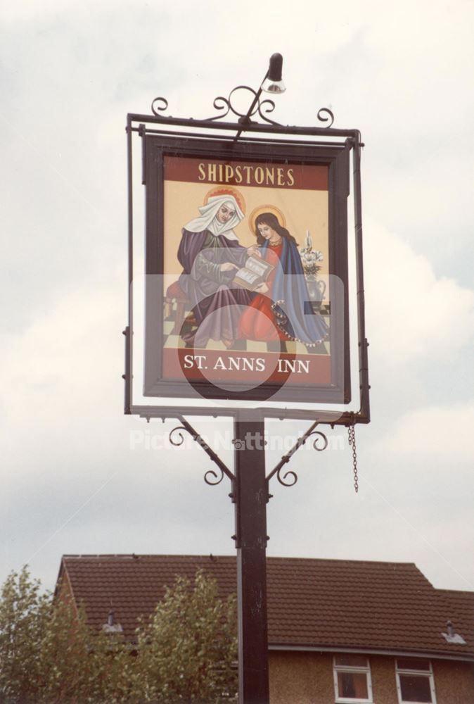 The pub sign for the St Anns Inn