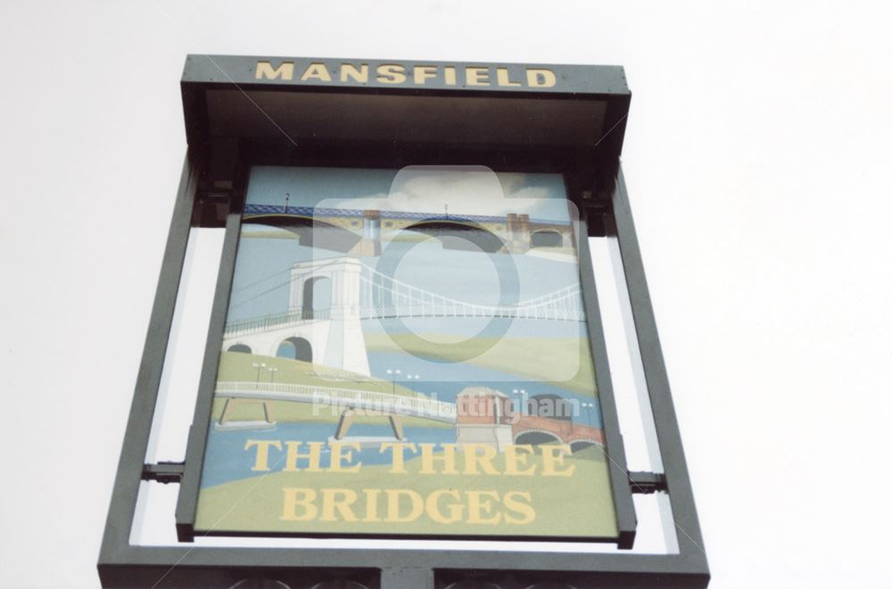 The Three Bridges public house - sign