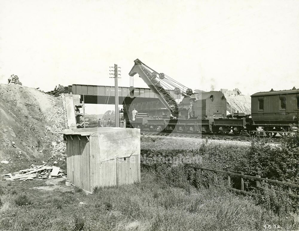 Railway-Road Bridge Building during the development of Western Boulevard