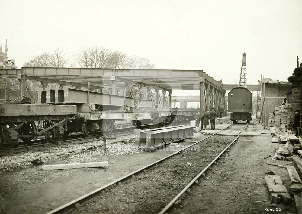 Railway-Road Bridge Building during the development of Western Boulevard