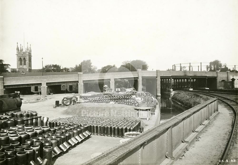 Railway-Road Bridge building completed during the development of Western Boulevard