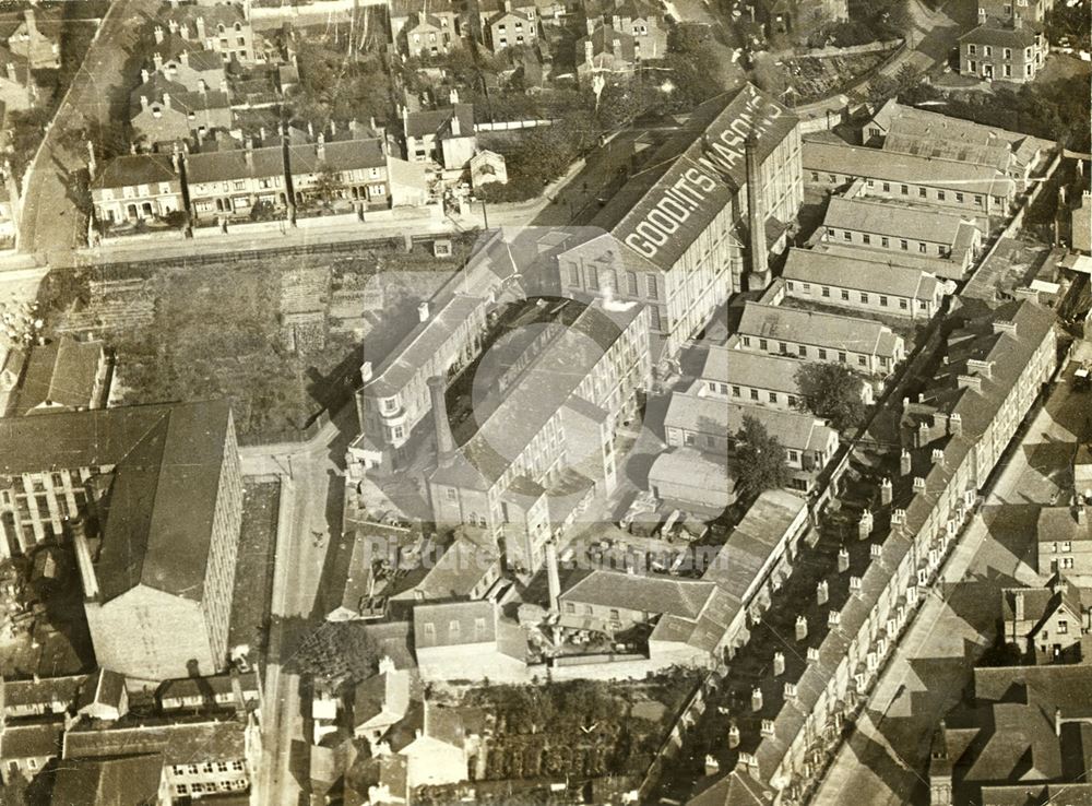 Aerial view of Newball and Masons Manufacturing Chemist's factory