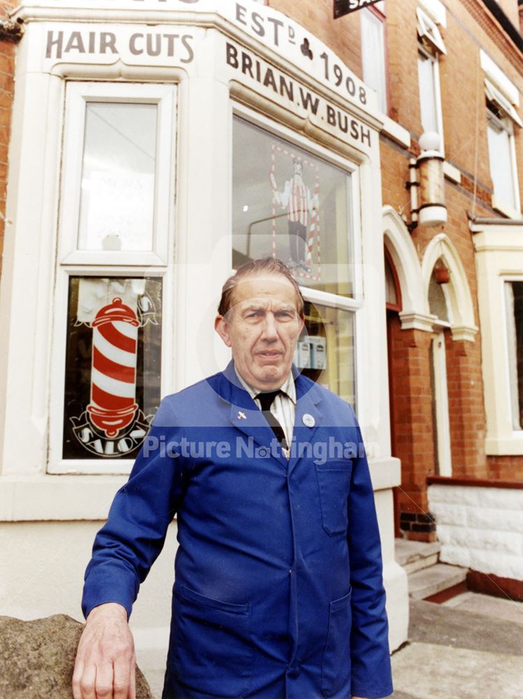 Barber Brian Bush outside his salon in Colwick Road