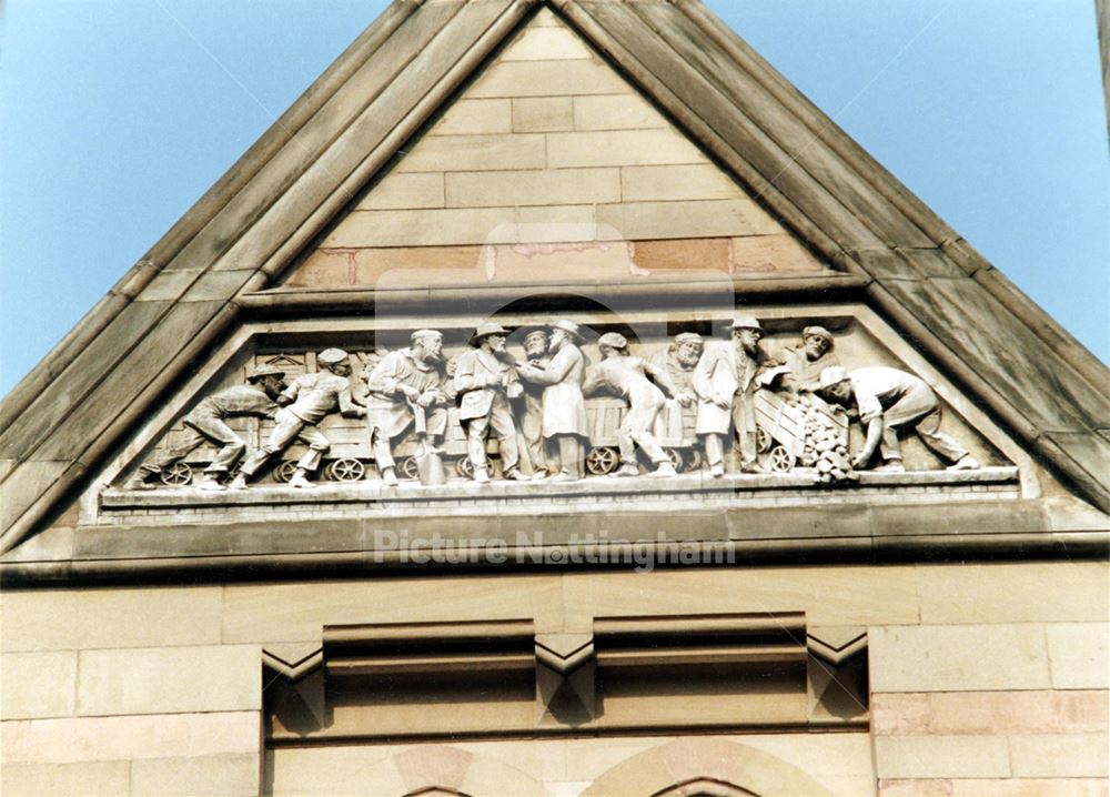 National Westminster Bank Ltd. - carved frieze depicting the mining industry