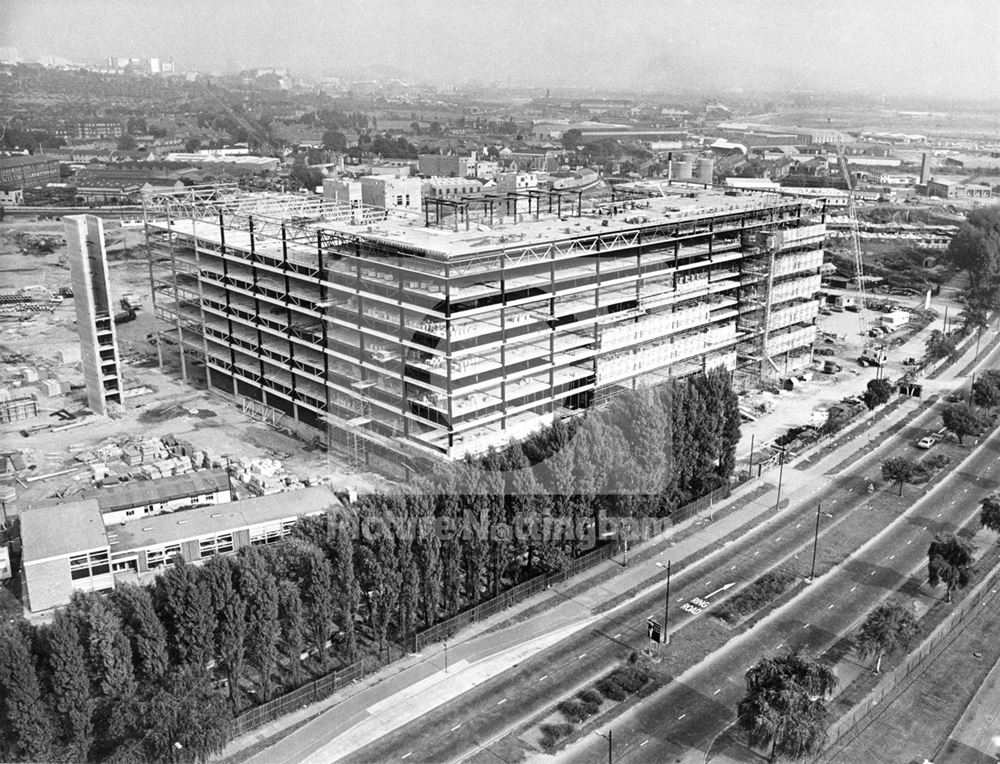 Queens Medical Centre - aerial view during construction