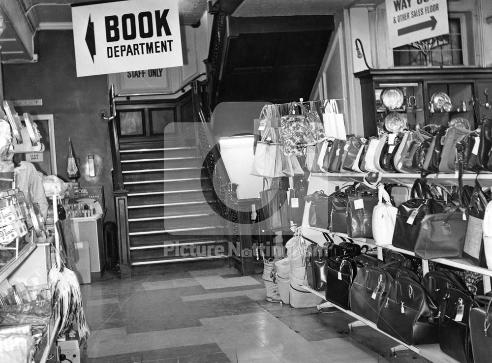 Leather Goods Department, Boots The Chemists, High Street, Nottingham, 1972