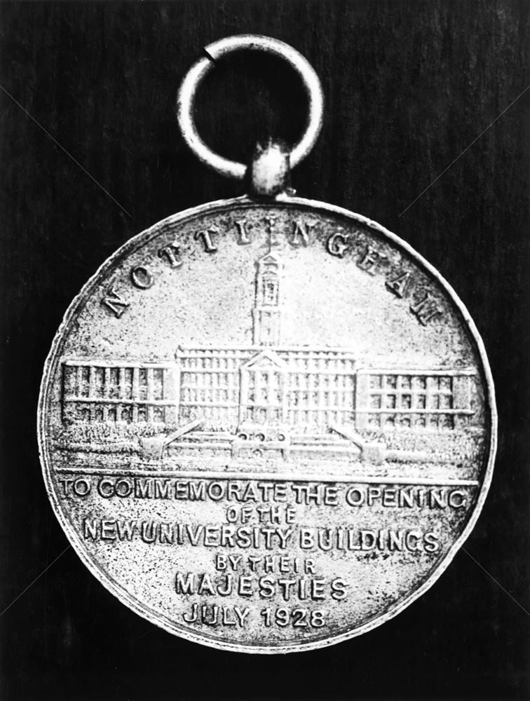 King George V and Queen Mary Medal issued for the opening ceremony of the New University of Nottingh