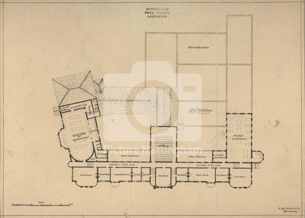 Tarbotton's Architect's upper floor plans for the University College c 1877