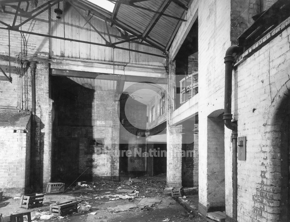 An interior view of the buildings at the rear of the 'Severns' restaurant prior to demolition