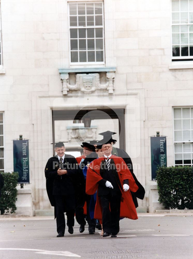 Dr Brian Sowerby leads the Golden Jubilee celebrations procession at the University of Nottingham 19