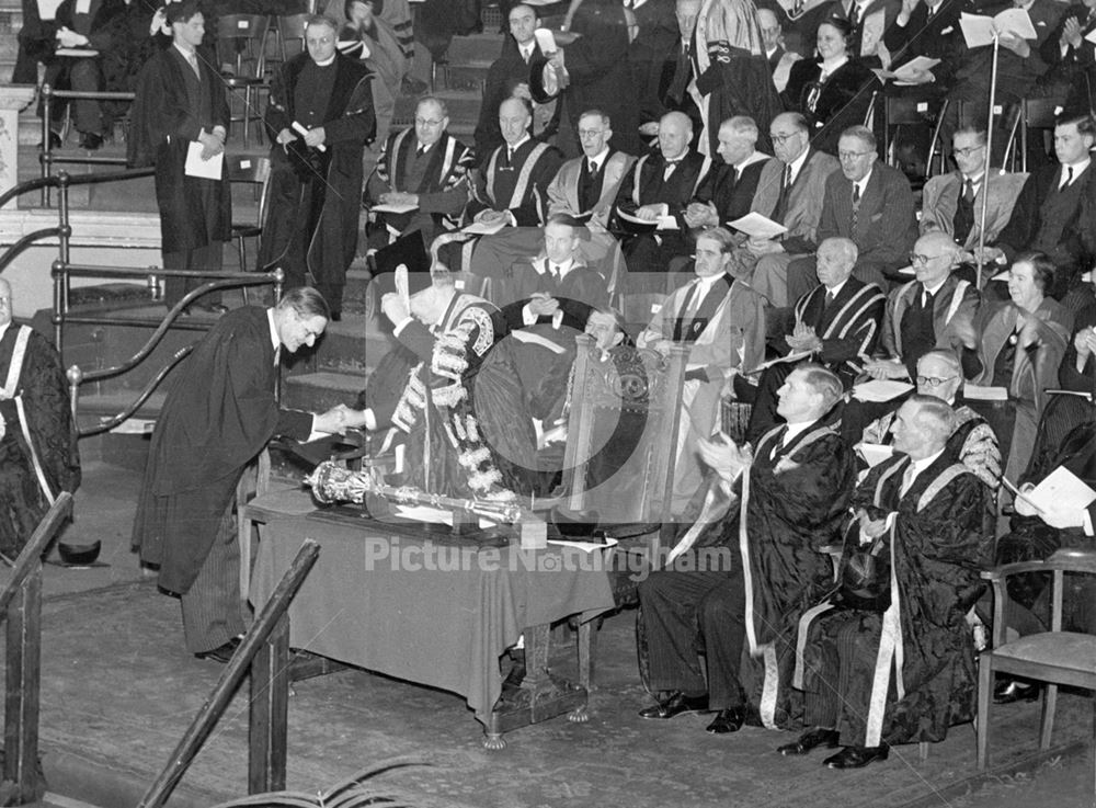 Installation of Lord Trent as Chancellor of the University of Nottingham 1949