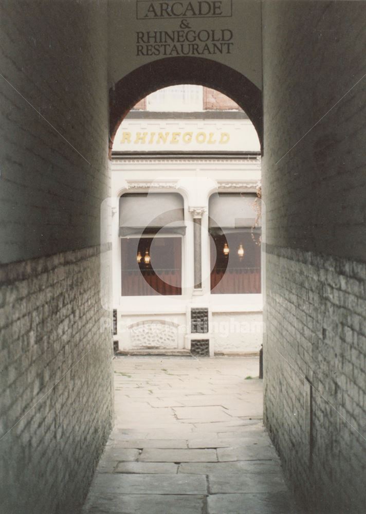 Arcade entrance to the Rhinegold Restaurant