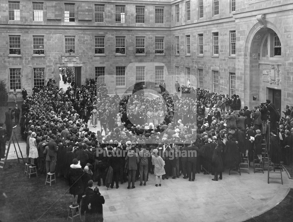 King George V and Queen Mary at the opening ceremony of the University of Nottingham 1928