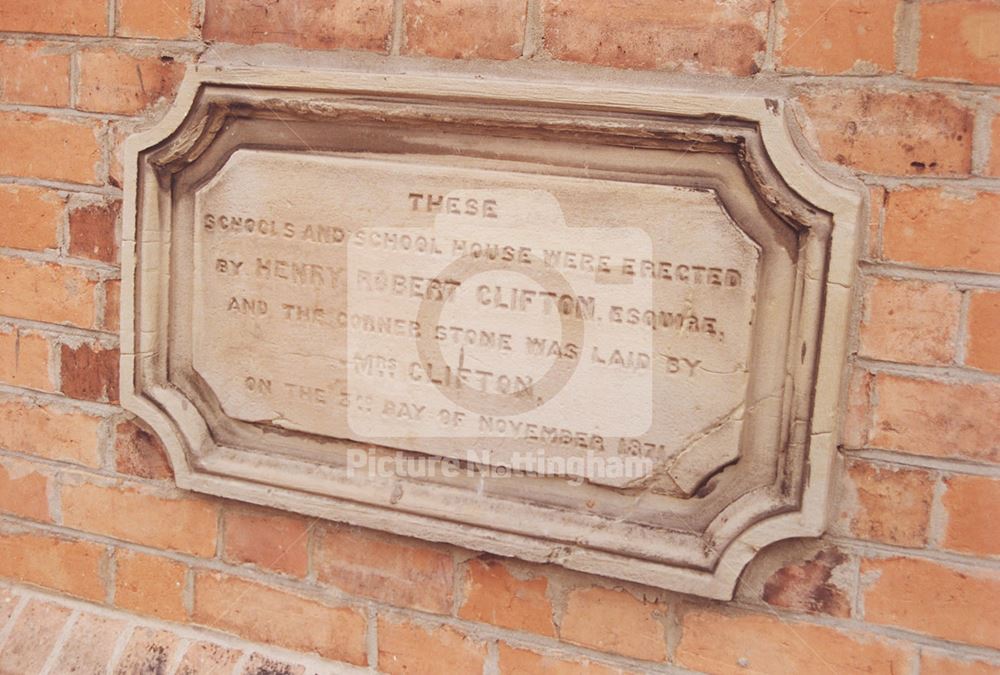 Clifton School - foundation stone