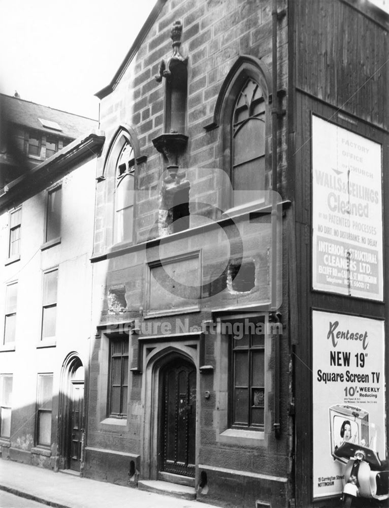 The Free School during demolition (the old High School building relics have been removed)