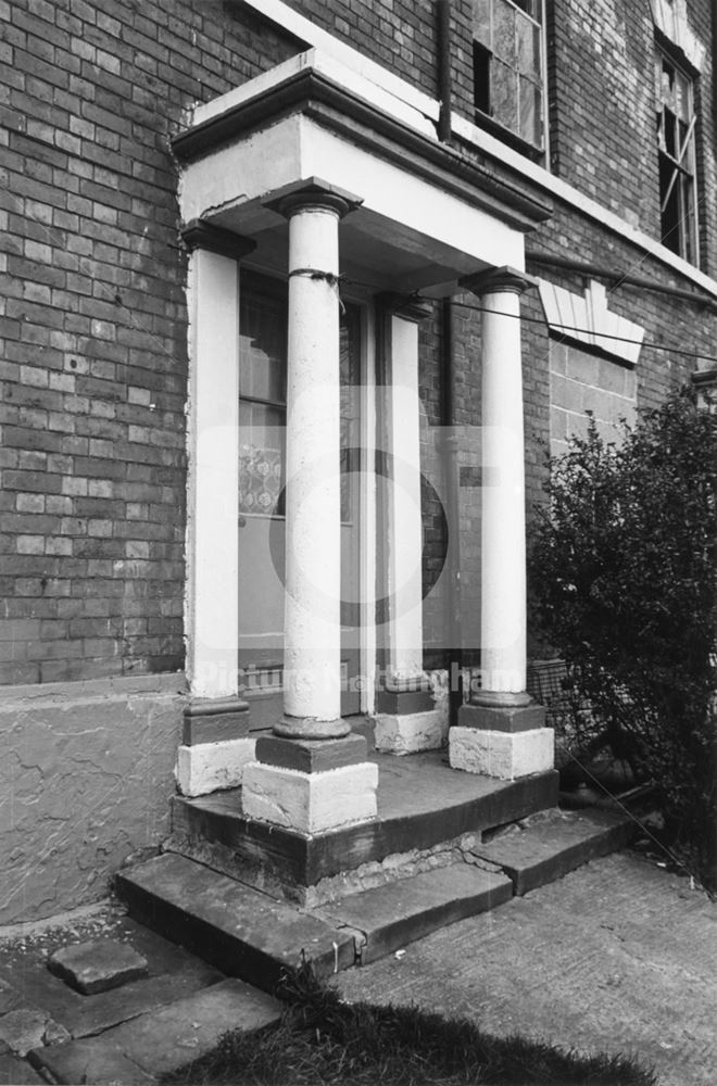 Detail of the entrance and portico of No 3 Belvoir Terrace, Sneinton