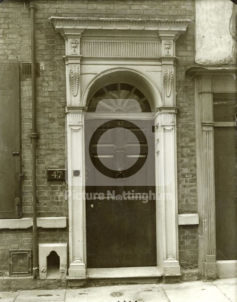 Detail of the doorway of 47 Castle Gate