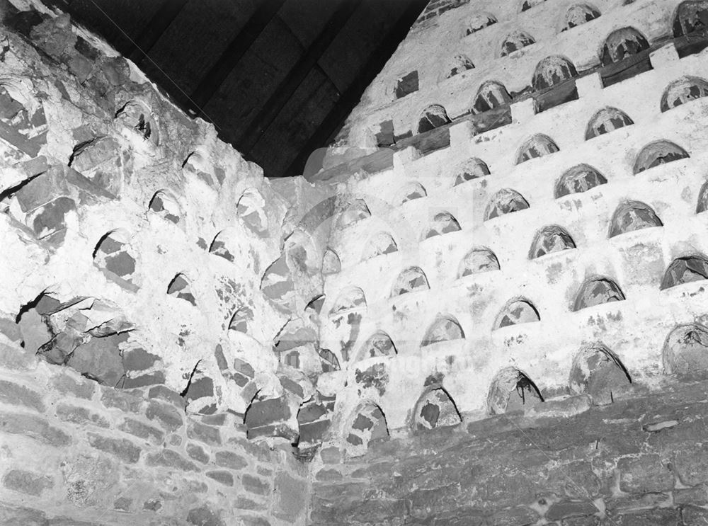 Nestboxes in Dovecote, Crabtree Farm, Eden Yard, Bulwell , Nottingham, 1985