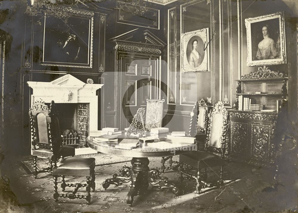 Interior - the Red Room at Clifton Hall