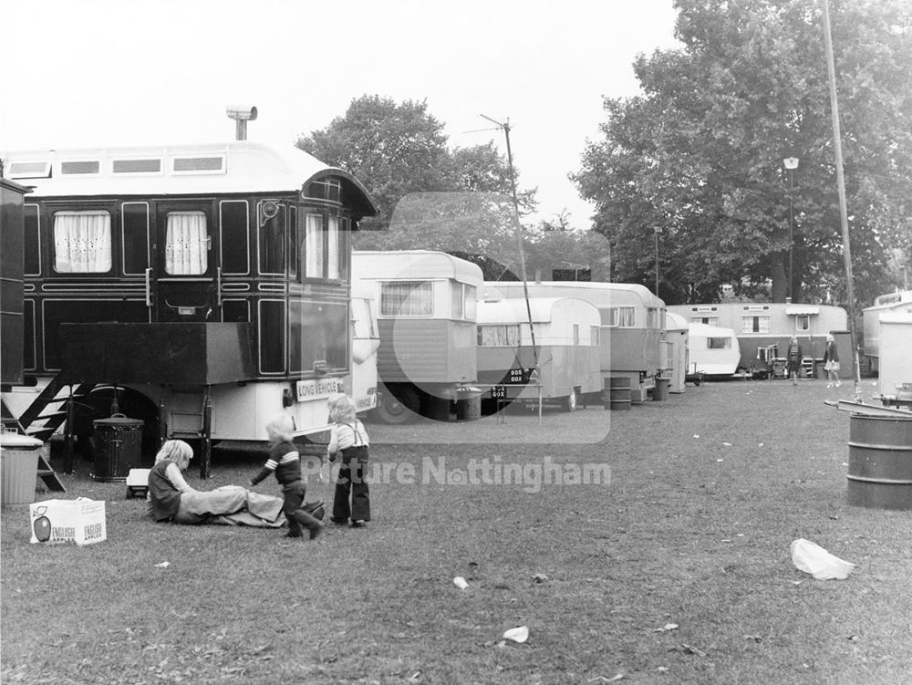 Goose Fair - Fairground workers residential caravans