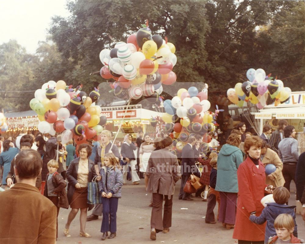 Goose Fair - food stalls and balloon sellers