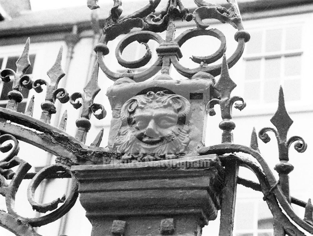 Iron gatepost at Churchill House