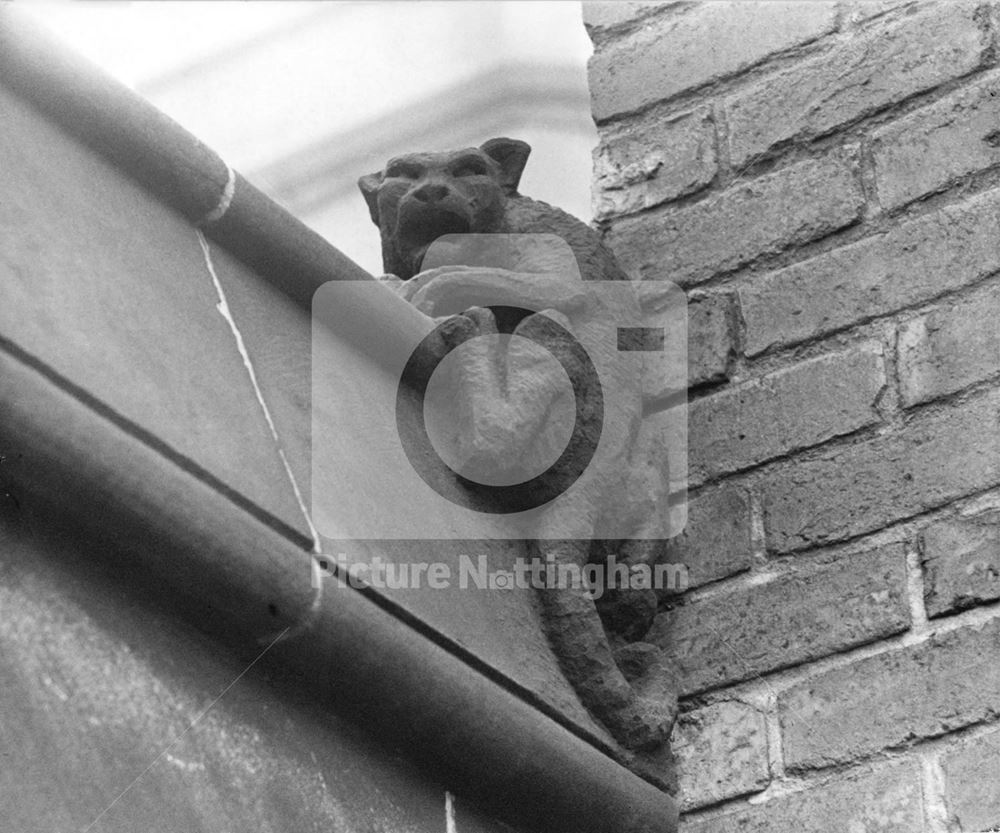 Monkey roof carving - Nottingham and Nottinghamshire Bank (now National Westminster Bank)