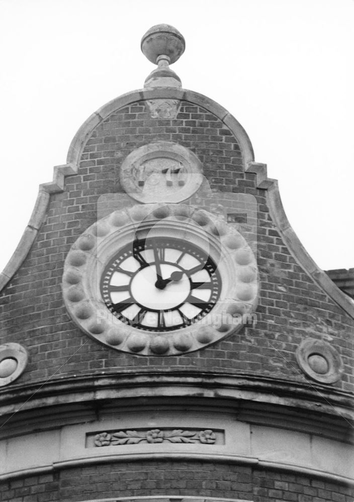 128, Derby Road -clock and datestone