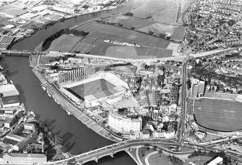 Aerial view of the Trent Bridge area