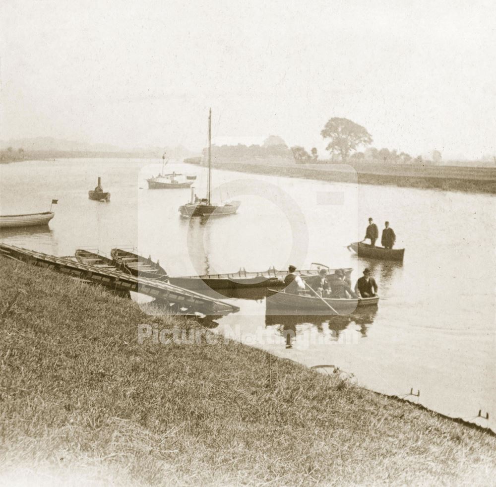 Leisure boats possibly next to Trent Bridge? or Holme Pierrepont? on the River Trent