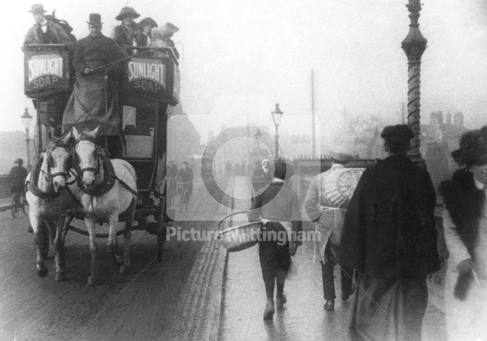 A Bamford Horse Bus crossing Trent Bridge, heading towards West Bridgford