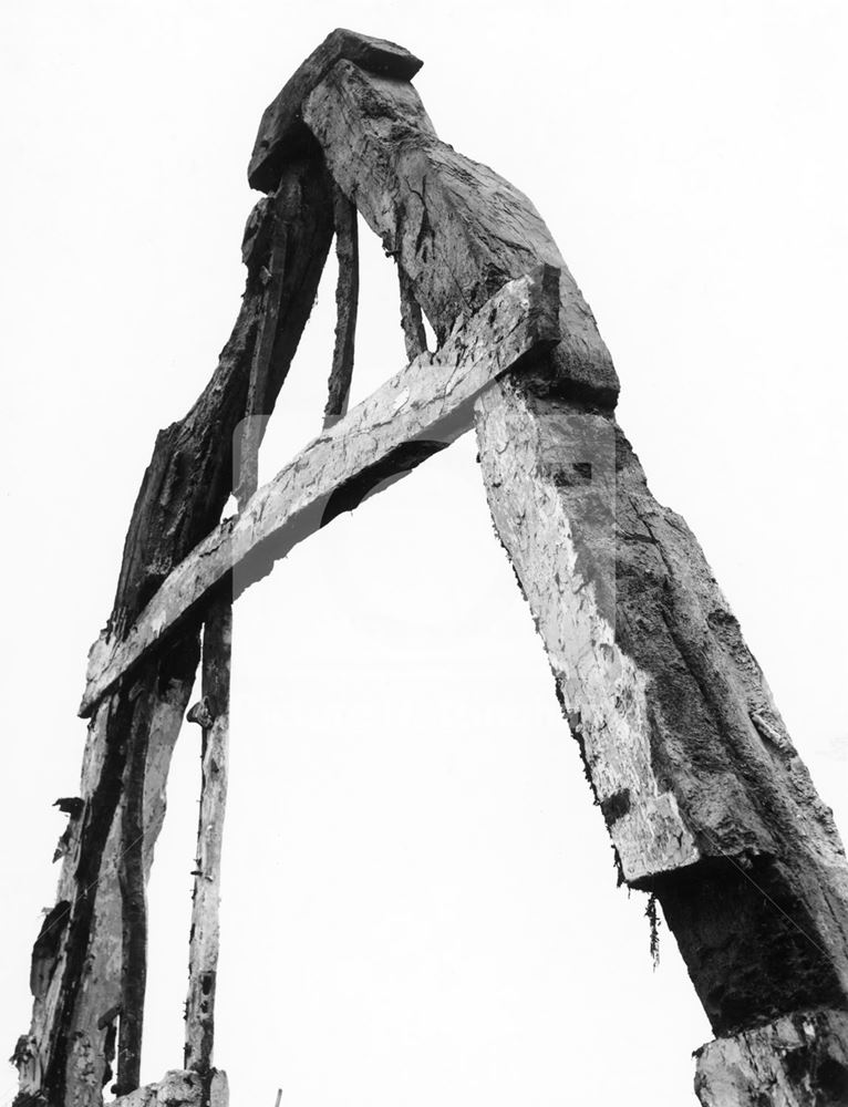 'Cruck Cottage' During Demolition, Glapton Estate, Clifton, Nottingham, 1958