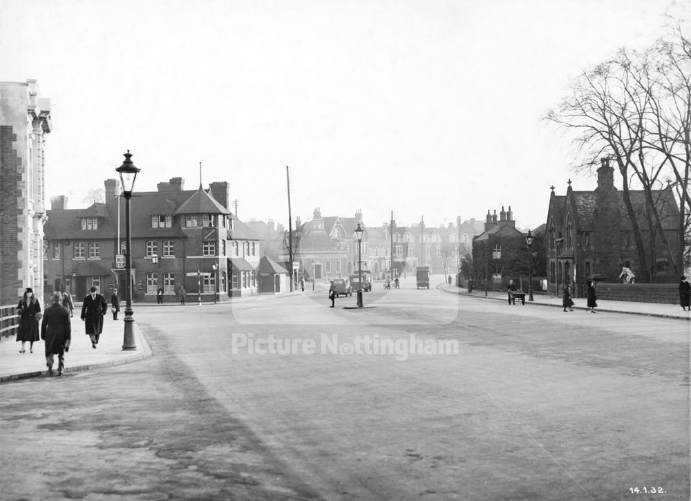 Loughborough Road Looking South from Trent Bridge, Nottingham, 1932