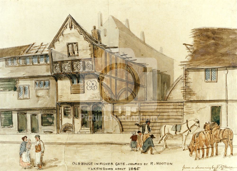 R Hooton's old jettied, timber-framed house, Fisher Gate