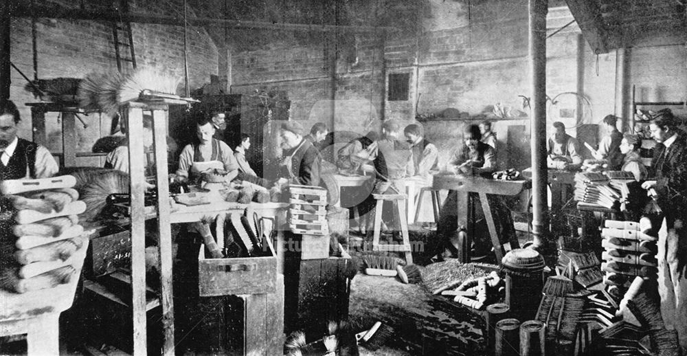 William Kiddier's brush making works, Nottingham, 1902