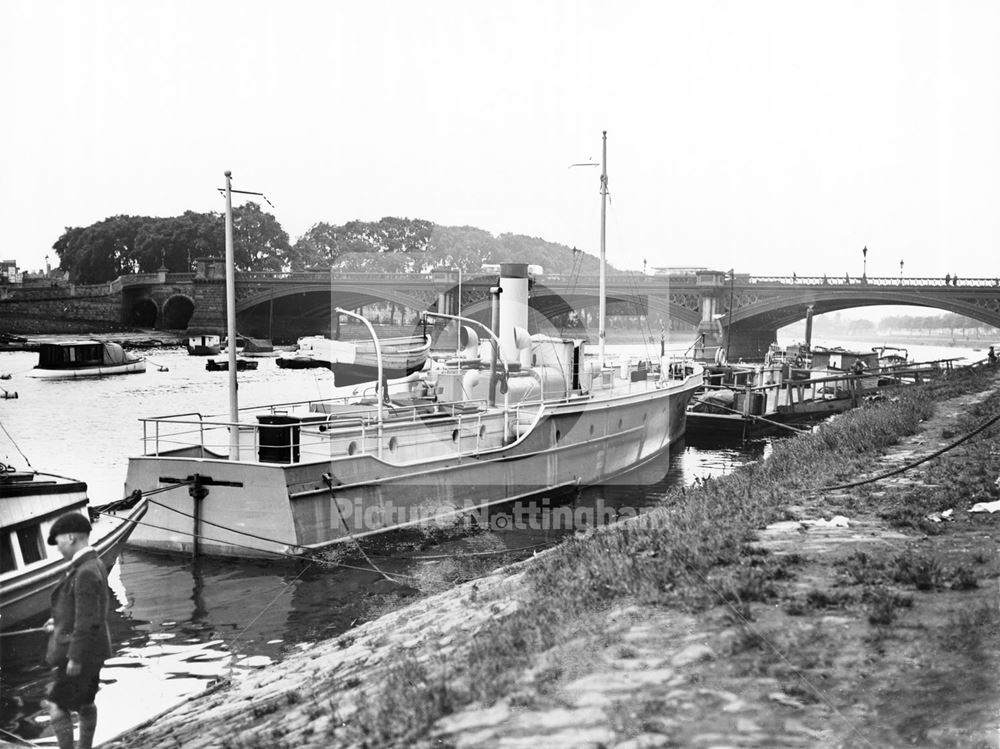 Boats moored on the River Trent, Trent Bridge