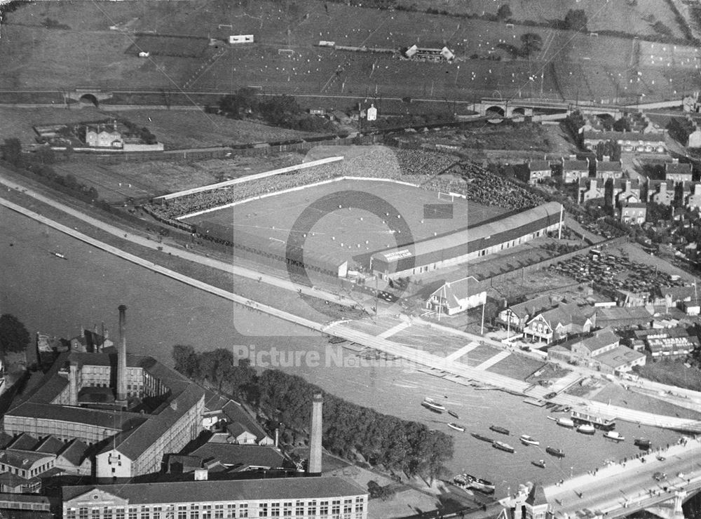 Aerial view of the Trent Bridge area