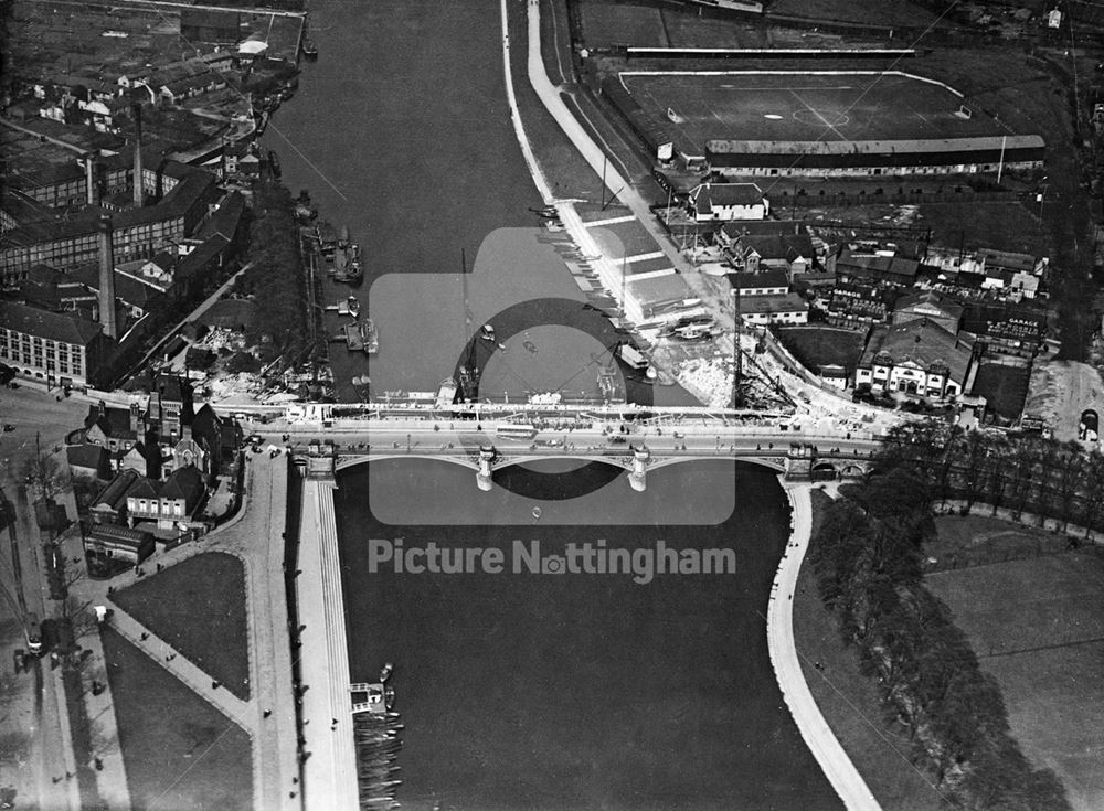 Trent Bridge widening -aerial view