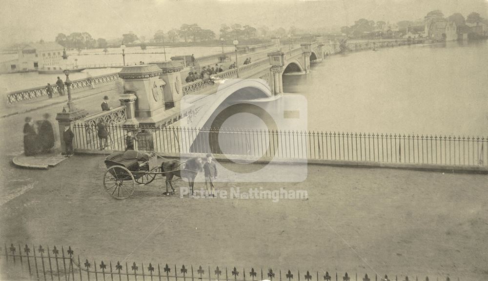 Trent Bridge from the Town Arms, during flooding of the River Trent