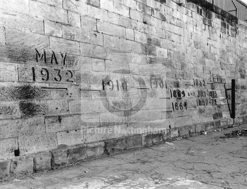 Flood marks, Trent Bridge