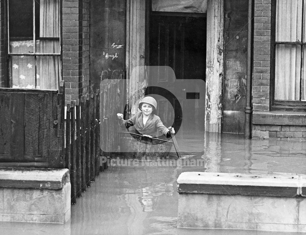 Lionel Trinder During Floods at Queen's Drive, Meadows, Nottingham, 1947